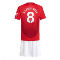 Manchester United Bruno Fernandes #8 Heimtrikotsatz Kinder 2024-25 Kurzarm (+ Kurze Hosen)